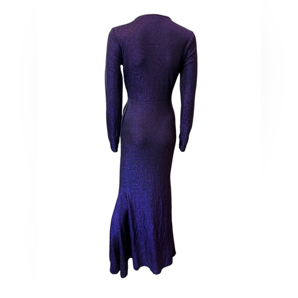Fashion Nova One Last Chance Purple Sparkly Party Event Long Sleeve Maxi Dress - Picture 6 of 8